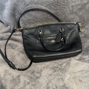 Coach Black Pebbled Leather Shoulder Bag
